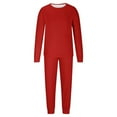 thumbnail image 2 of Family Pajamas Matching Sets Christmas Pjs Set Solid Color Long Sleeve Shirt and Pant Loungewear Sleepwear (Dad:M, Red #1), 2 of 6
