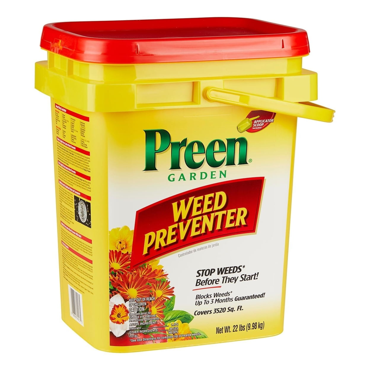 Preen Garden Weed Preventer Blocks Weeds up to 3 Months (22 LBS 3520 Sq. Ft.)