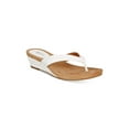 thumbnail image 1 of STYLE & COMPANY Womens White Wrapped Wedge Heel Cushioned Comfort Haloe2 Wedge Slip On Thong Sandals 9 M, 1 of 3