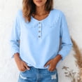 thumbnail image 6 of vigerkar Womens Floral Embroidered Long Sleeve Shirt Peter Collar Dressy Casual Blouse Shirts (Sky Blue, S), 6 of 7