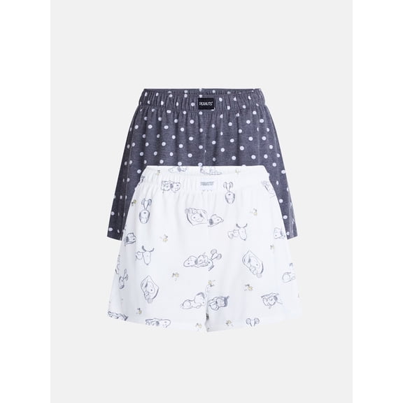 Peanuts Women's Sleep Shorts from Grayson Social, 3" Inseam, 2-Pack, Sizes XS-3X