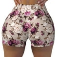 thumbnail image 2 of Haiem Rose Flowers No Front Seam Biker Shorts for Women Yoga Workout Gym Bike Shorts with Tummy Control Moisture-Wicking-Medium, 2 of 9