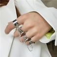 thumbnail image 3 of Punk Cool Hip Pop Rings Opening Ring Cool Hip Pop Four Open Chain Finger Rings for Friends, 3 of 8