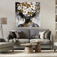 thumbnail image 3 of Stupell Industries Woman & Gold Flowers People Painting Wrapped Canvas Art Print Wall Art, 36 x 36, 3 of 8