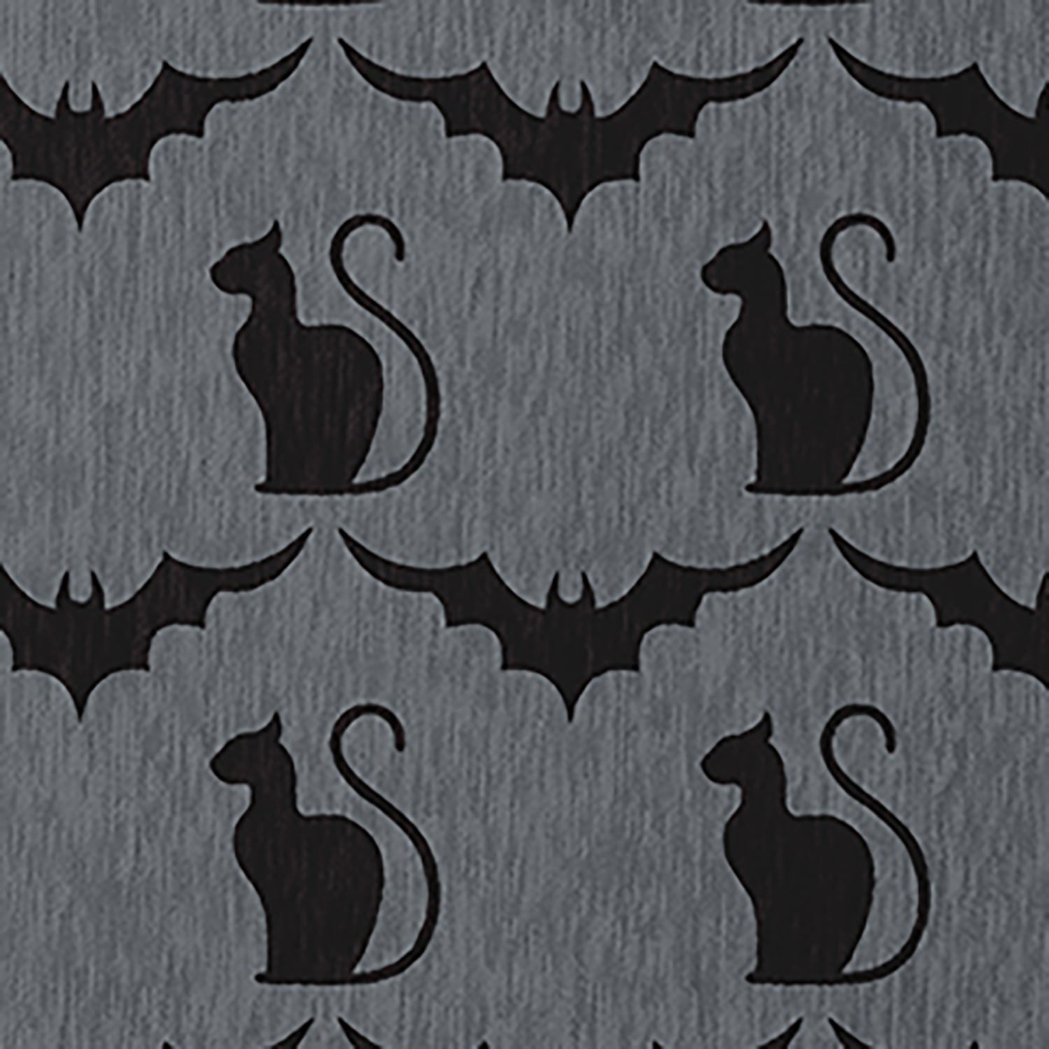 Simply Daisy Cats and Bats Steel Gray Halloween Chenille Area Rug, 2' x 3'