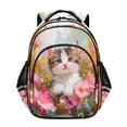 thumbnail image 2 of YAZAOO Backpack Fashio Floral Feline Delight Pattern Suitable Schoolbag Traveling Bag, 2 of 8