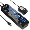thumbnail image 1 of Hub USB alimentado por vantisan 3.0 con 7 puertos y 1 puerto de carga, 1 of 6