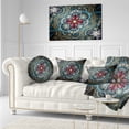 thumbnail image 3 of Designart Dark Purple Fractal Flower - Floral Throw Pillow - 12x20, 3 of 5