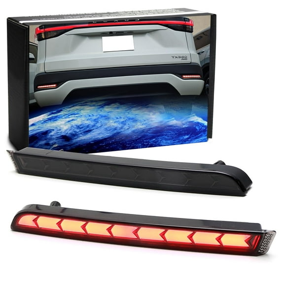 Dark Smoked Lens Full LED Lower Bumper Reflector Lights For 2024-up Lexus TX350 TX500h TX550h , Function as Tail (Rear Fog Lamps), Strobe Brake & Sequential Blink Turn Signal