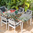 thumbnail image 2 of Grey Snowman Christmas Table Cloths for 4 Foot Rectangle Tables, Xmas Tree Ball Snowflake Winter Patio Waterproof Elastic Fitted Tablecloths, Washable Rectangular Table Cover for Camping, 2 of 8