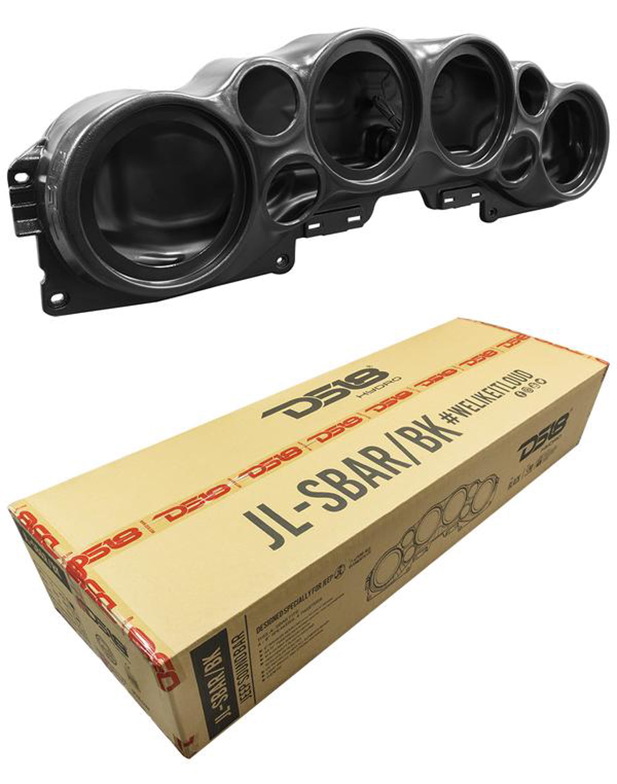 DS18 Black Jeep Wrangler Molded JL Sound Bar System RGB LED Car Audio