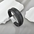 thumbnail image 6 of Mens Leather Cross Bracelet Multilayer Braided Wristband Bangle Bracelets with Stainless Steel Buckle Religious Gift for Men, 6 of 6