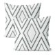 thumbnail image 1 of Uxcell Funda de Cojín Decorativa Impermeable para Exterior de 2 Piezas, 17x17 Pulgadas, Lino Boho Geométrico [Raya Gris Blanca], 1 of 7