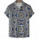 thumbnail image 3 of Camisa con estampado geométrico 3D vintage para hombre, blusa de manga corta con gráficos artísticos, camisas hawaianas con botones, blusa informal de verano con solapa suelta, 3 of 4
