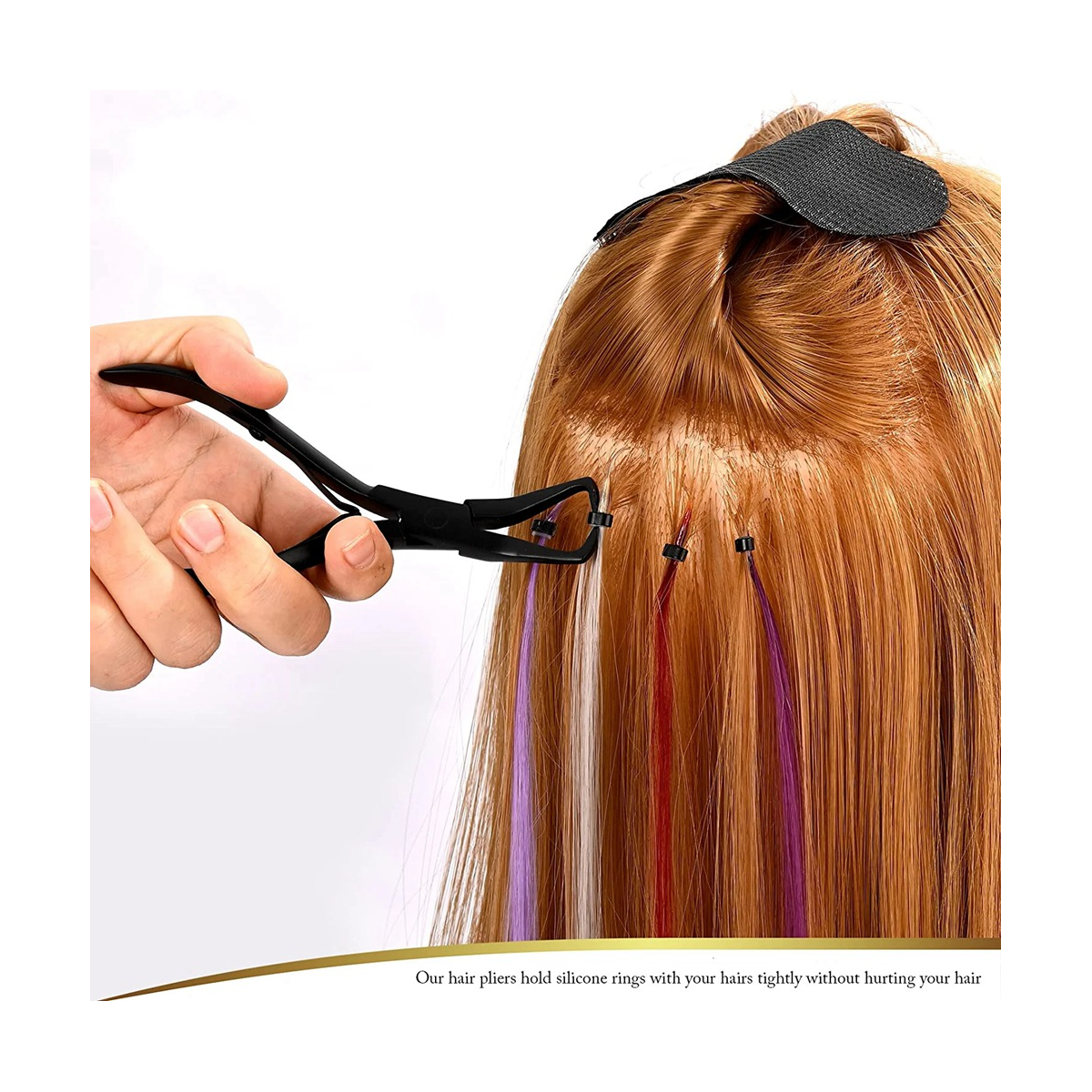 MAQNSCO Hair Extension Pliers – Microbead & Fusion Pre-Bond Tool, Unisex, Multi-Color