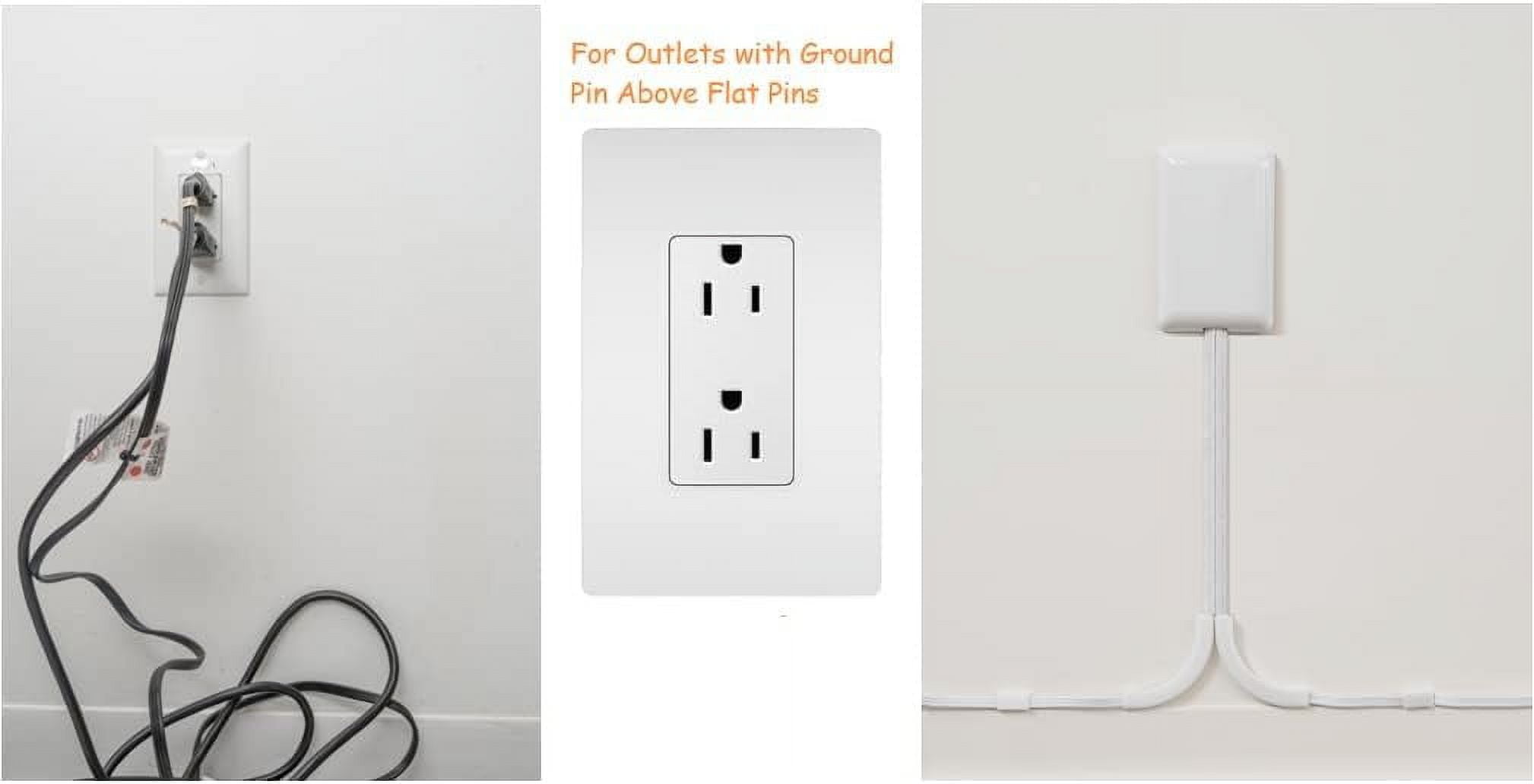 Sleek Socket Inverted Dual Flat Extension Cord with Multiple Outlets, Outlet Extender, 3-ft, 1 Count