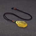 thumbnail image 2 of Citrine Buddha Necklace,Glazed Amulet Tara Buddha Hand-Carved Guanyin Jade Crystal Amulet Necklace(Chain 65cm), 2 of 4