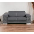 thumbnail image 2 of HomeRoots 546442 29 x 71 x 41 in. Grey & Silver Genuine Leather Love Seat Sofa, 2 of 11