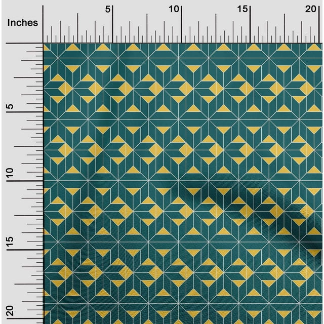 oneOone Cotton Flex Fabric Square|Diamond & Triangle Geometric Printed Craft Fabric BTY 40 Inch Wide