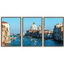 IDEA4WALL 3 Piece Framed Canvas Wall Art for Living Room, Bedroom Italy City Landscape Canvas Prints for Modern Home Decoration Ready to Hang