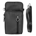 thumbnail image 1 of Bolso de hombro lateral pequeño con múltiples bolsillos, mochila para teléfono móvil con correa desmontable para hombres y mujeres, viaje, negro, 1 of 10