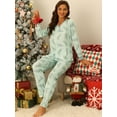 thumbnail image 3 of Unique Bargains Christmas Sleepwear Long Sleeve Tee with Pants Lounge Family Pajama Sets 2XL Women, 3 of 6