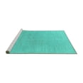 thumbnail image 2 of Ahgly Company Machine Washable Indoor Rectangle Solid Turquoise Blue Modern Area Rugs, 8' x 12', 2 of 4