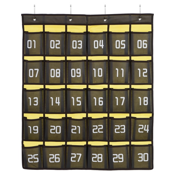 30 ranuras de gráfico de bolsillo para el aula, 1 organizador colgante numerado para soporte de teléfonos celulares para calculadora