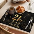 thumbnail image 3 of Placemat Set of 6 Happy Birthday Placemats for Dining Table Gift Gold Washable Table Mats for Kitchen and Party Decor Indoor & Outdoor Use, 3 of 8