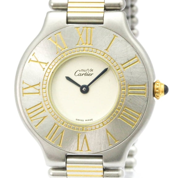 Pre-Owned CARTIER Must 21 Gold Plated Steel Quartz Unisex Watch W10050F4