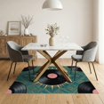 thumbnail image 3 of ODIKA 5'x7' Washable Area Rug Easy Care, Non-Shedding, Pet Friendly, Cd Vinyl Record Disc Geometric Border Round Retro Music Refined for Small Living Room, Bedroom, 3 of 7