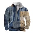 thumbnail image 2 of Styesk Chemises Hommes Mode Décontractée Col Montant Imprimé Fermeture Éclair Chandail Manches Longues Chandail en Molleton, 2 of 5