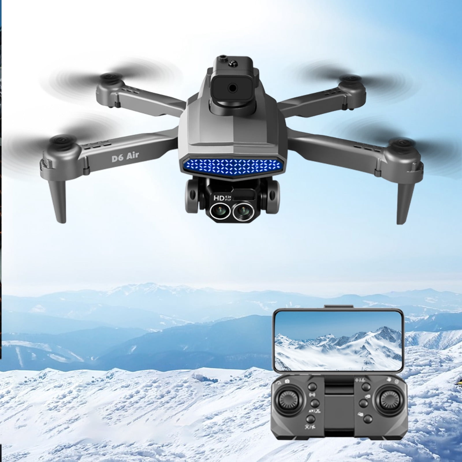 Drone with 4K Camera for Adults and Kids,FPV RC Quadcopter with Optical flow Sensor, Altitude Hold, 1Batteries, Black
