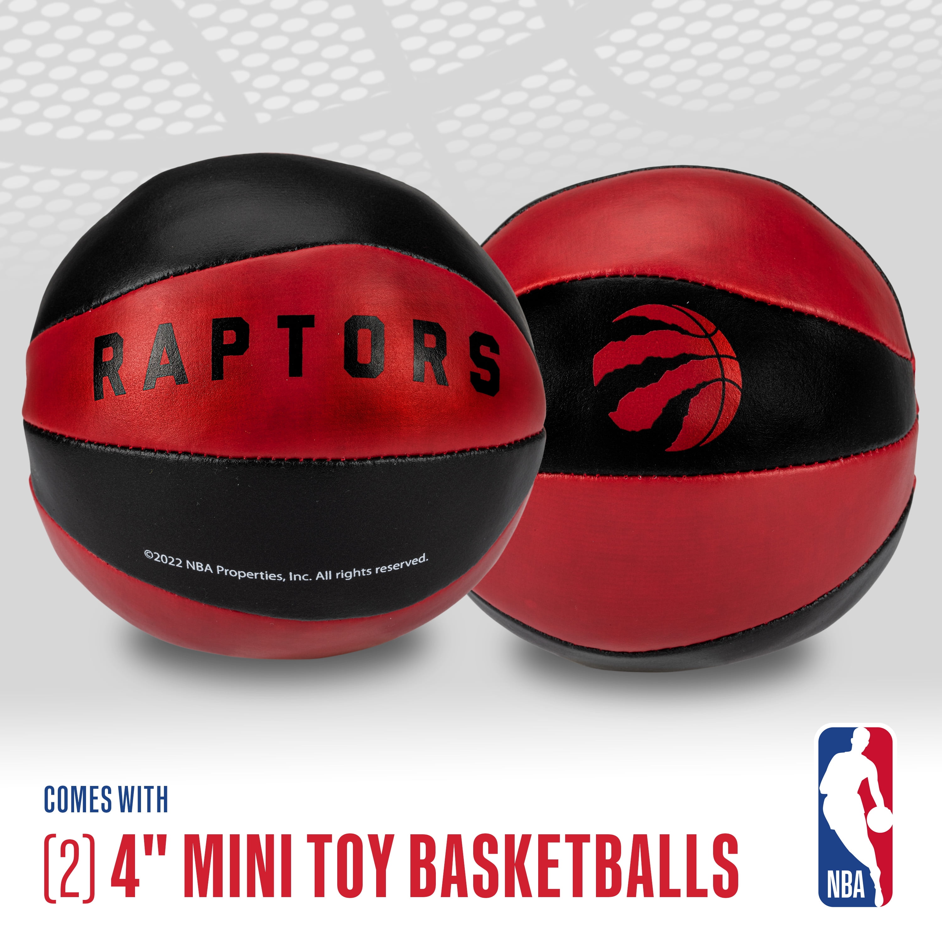 Franklin Sports NBA Toronto Raptors Toy Basketballs - 2 Pack of Kids Soft Mini Basketballs for Over the Door + Indoor Hoops - NBA Fan Shop Kids Soft Toy Basketballs - (2) Mini Balls Included