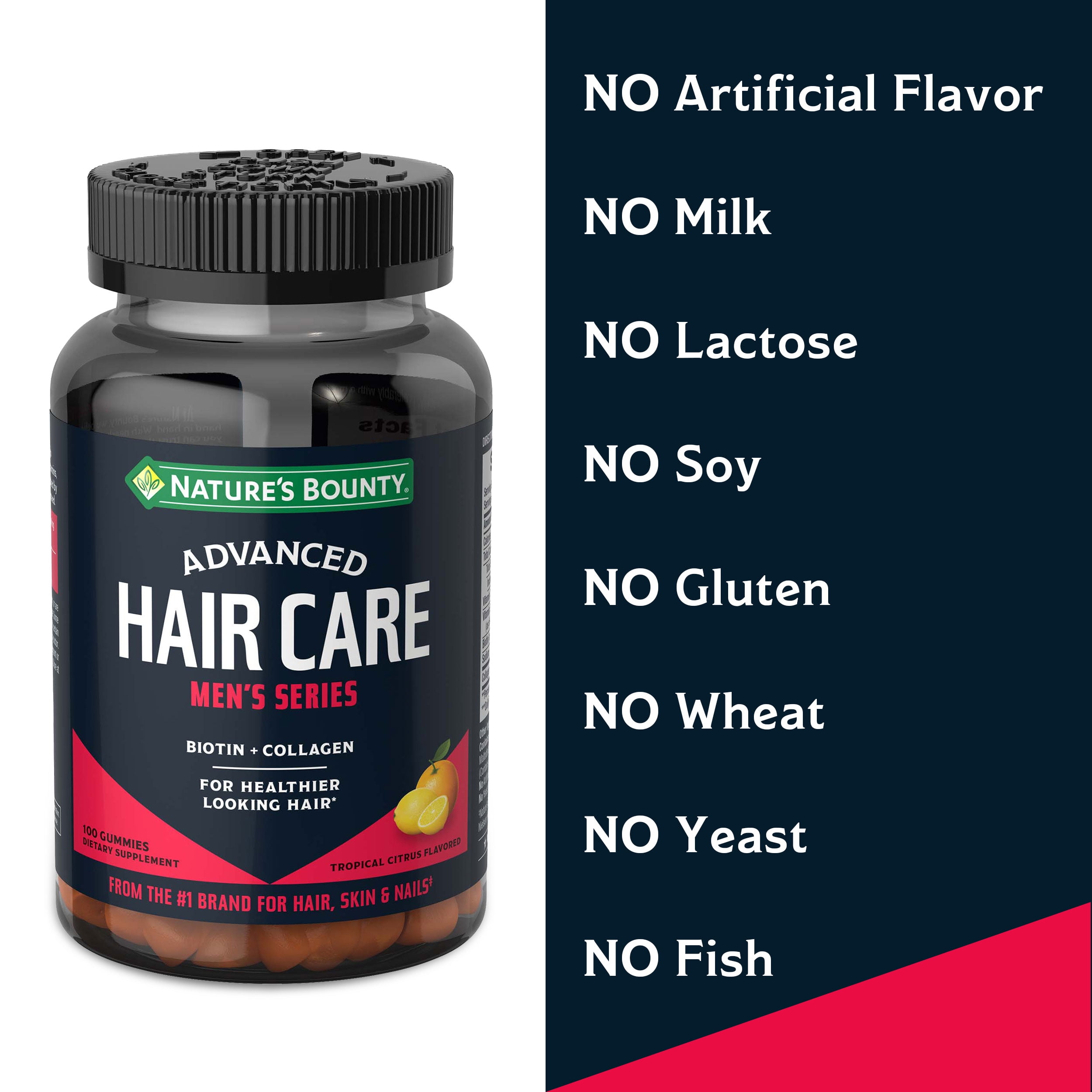 Nature S Bounty Advanced Men S Series Hair Gummies 100 Ct Walmart Com Walmart Com