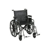 Drive Medical Sentra Extra Heavy Duty Wheelchair, Detachable Desk Arms, Swing away Footrests, 20" Seat