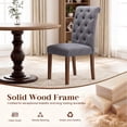thumbnail image 6 of Upholstered Parsons Dining Chairs Set of 2, Button Tufted Kitchen Side Chair for Dining Room, Grey, 6 of 8