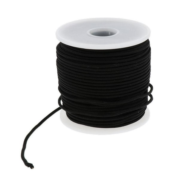 2mm 50m Nylon Rope Core Guyline Tent Rope Camping Cord for Tie-Downs, black  