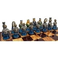 thumbnail image 5 of Medieval Times Crusades Red Blue Busts Chess Set 17" Cherry Color Storage Board, 5 of 6