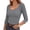 Gray, variant on jjayotai 3/4 Length Sleeve Womens Tops Scoop Neck Shirts Casual Slim Fitted Rib Knit Tops Summer Fall Basic Business Work Tee