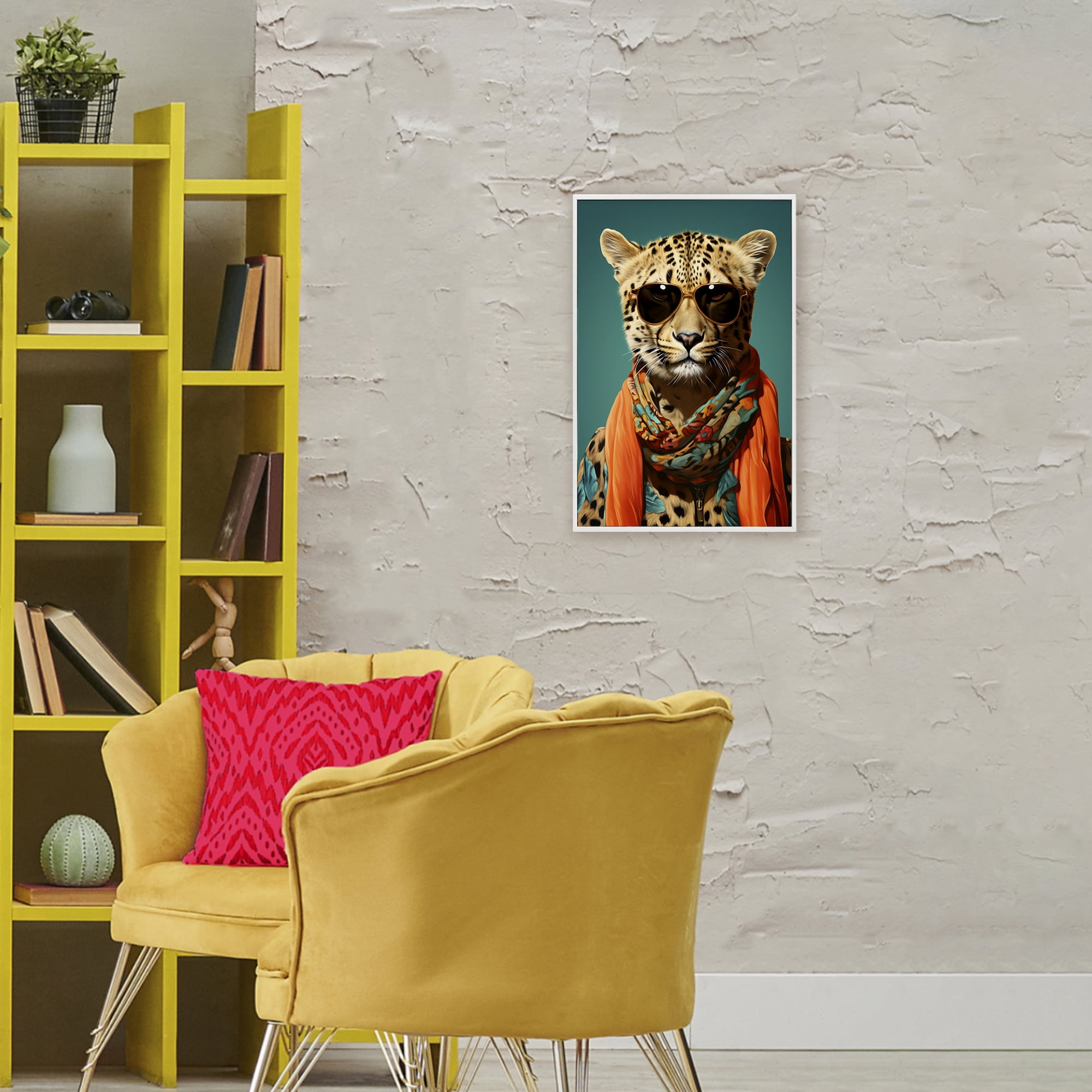 Stupell Industries Safari Glamour Leopard White Framed Giclee Art, design by Andrea Haase