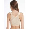 thumbnail image 2 of Solid Front Buckle Sports Bras, Breathable Rimless  Adjustment Bra, Women's Lingerie & Underwear, 2 of 8