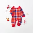 thumbnail image 5 of Odeerbi Christmas Pajamas for Family Holiday Plaid Long Sleeve Family Christmas Pajamas Matching Sets Infant Plaid Printed Loungewear Top Pants Set Two-Piece Sleepwear Xmas PJs Set Black, 5 of 6