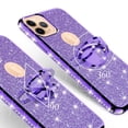 thumbnail image 3 of For Apple iPhone 13 Glitter Case Ring Kickstand Phone Cover iPhone 13 for Girls Women - Purple, 3 of 5