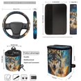 thumbnail image 2 of Jeiento Wolf Car Seat Covers Full Set Car Accessories with Steering Wheel Cover Seatbelt Covers Galaxy Sky Coasters Trash Bag Air Vent Storage Bag Flower Keychain Fit for SUVs Sedans, 12 PCS, 2 of 5