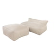 thumbnail image 2 of Puff doble Solen con taburete Beige Kessa Muebles, 2 of 5