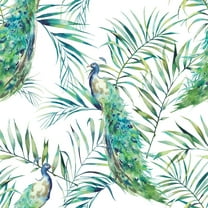 MuralsPrint Fancy Peacock Peel and Stick Wallpaper, Eco-friendly Removable Wallpaper, Roll Length  10'L x 24''W