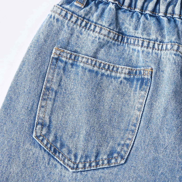Zanarzt Baggy Jeans Kids Girl's Flower Embroidered Y2k Denim Pants