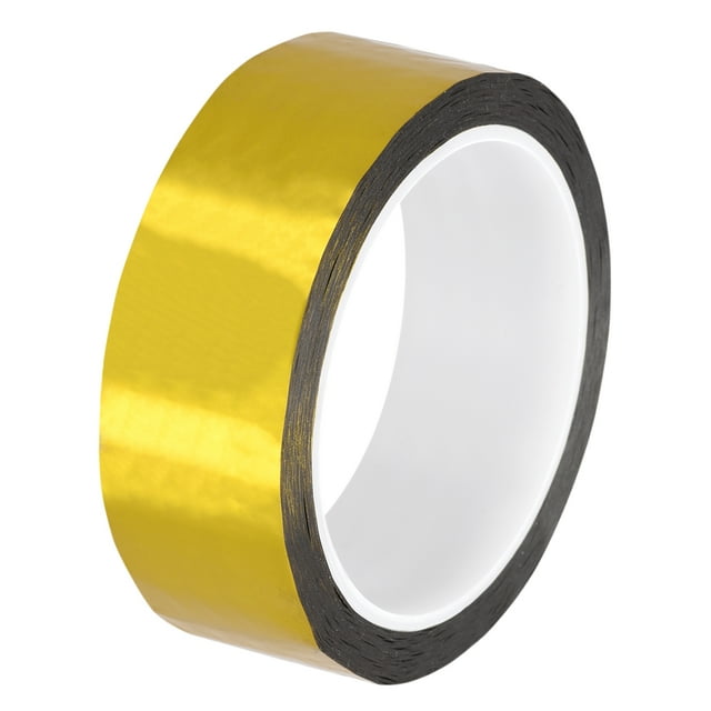 Unique Bargains Gold Tone Metalized Tape 1.2 Inch x 55 Yards Decor Tape for DIY
