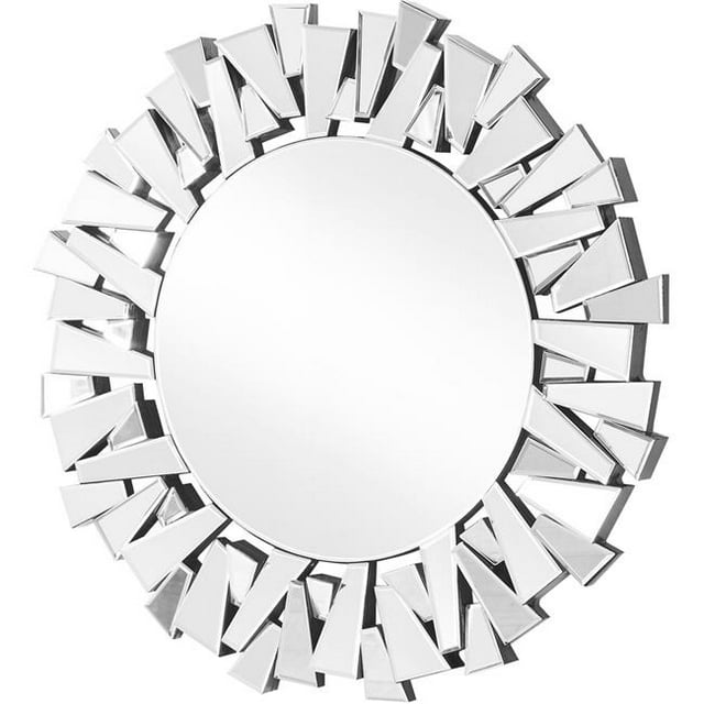 Elegant Elégant Decor MR9132 Sparkle 39.5 in. Miroir Rond Contemporain - Look Texturé&44; Clair